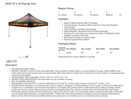 #C9T - 10' X 10' POP-UP TENT